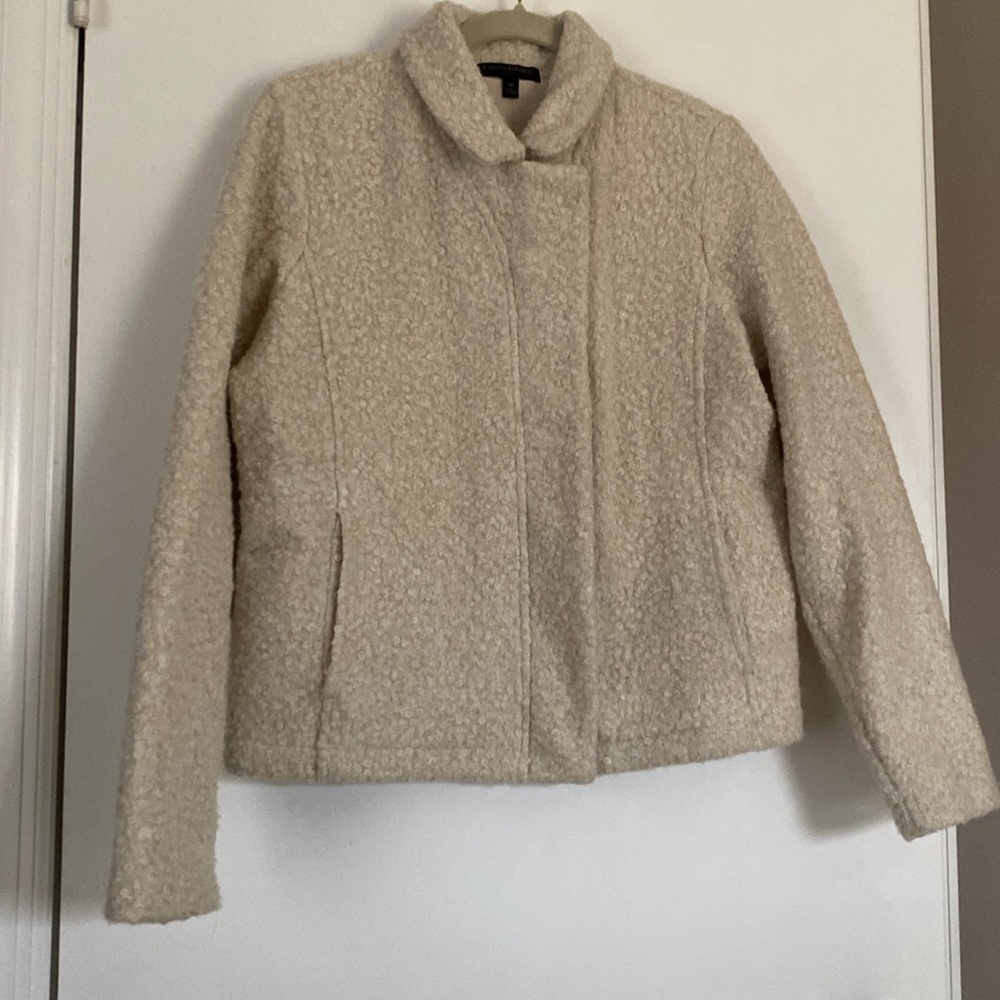Banana Republic winter white boiled wool jacket, size Medium